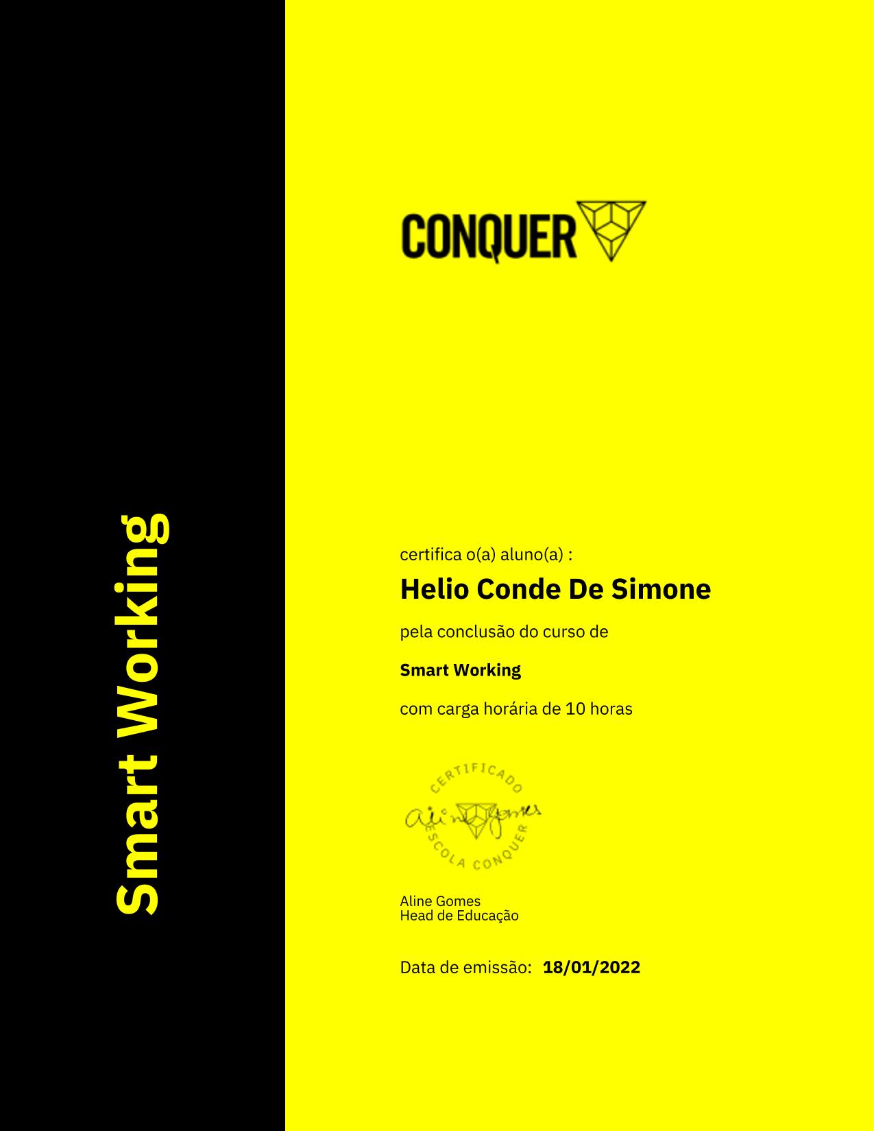 Certificado de Smart Working